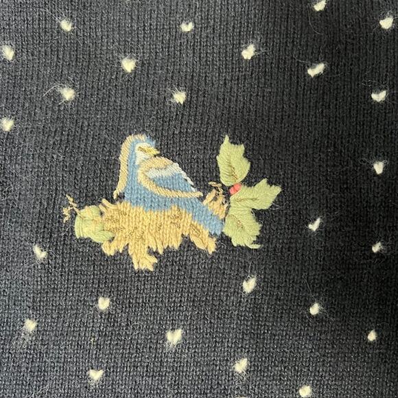 VTG Christopher & Banks Holly Berry Wreath Pullover Sweater Womens S Embroidered - Picture 9 of 10